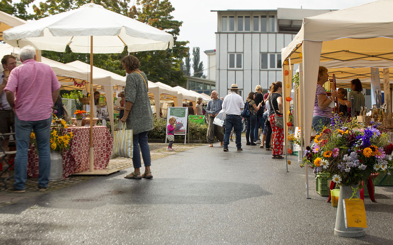 Panorama des Regionalmarktes 2021 am Biomarkt Dresden Strehlen