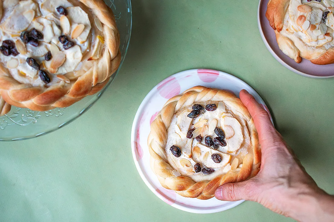 Apfel-Quark Taler mit Hefeteig