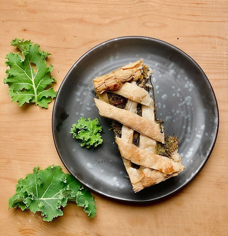 Pastete mit Spinat und Grünkohl