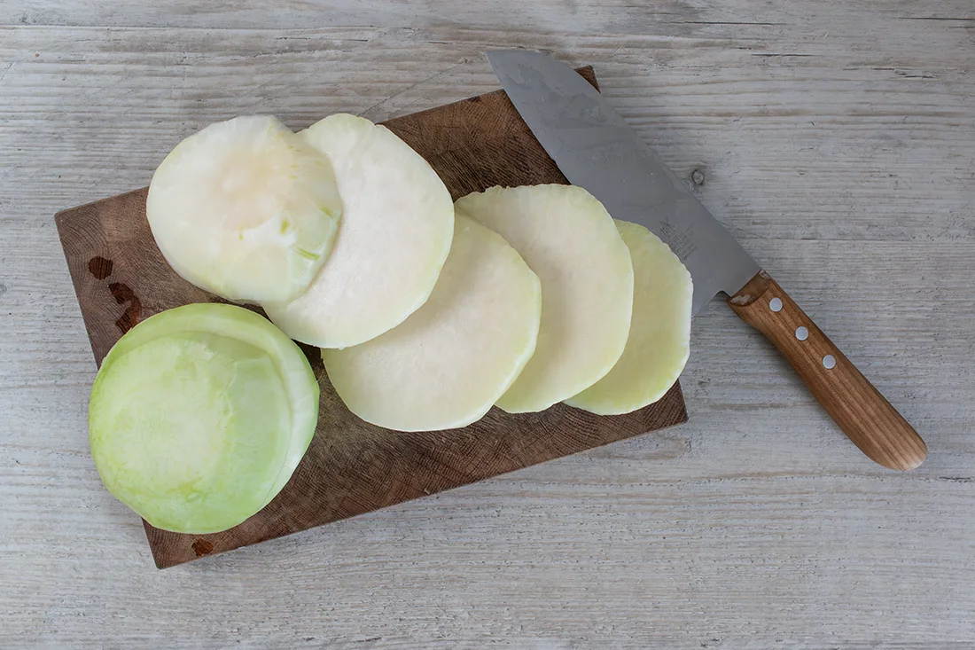 Vegane Kohlrabischnitzel mit Kartoffelbrei