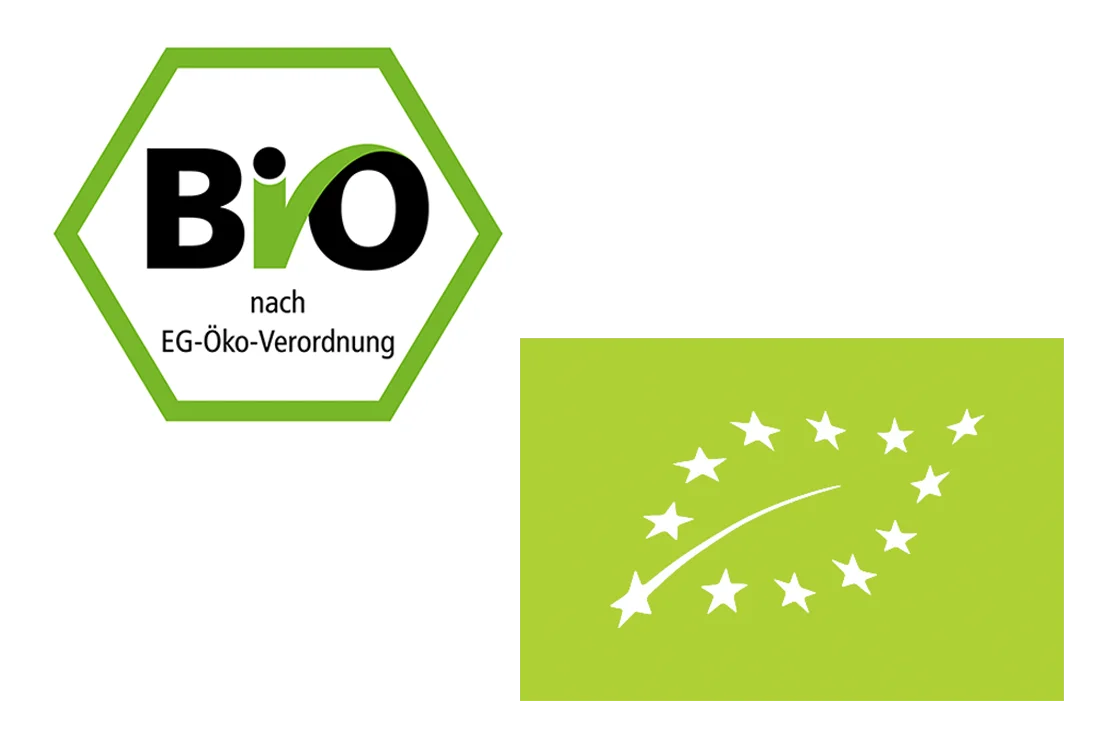 Eu-Bio-Logo und staatliches Bio-Siegel