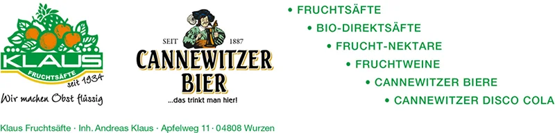 Logo Klaus Fruchtsäfte und Cannewitzer Bier