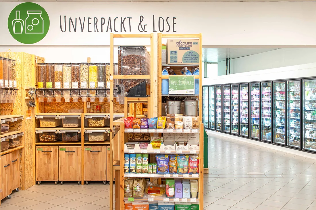 Unverpackte Bio-Lebensmittel im Biomarkt in Dresden-Neustadt